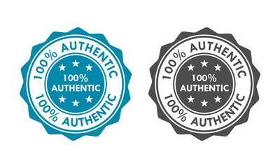 100 percen authentic design badge template illustration