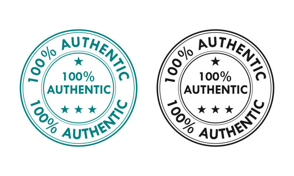 100 percen authentic design badge template illustration