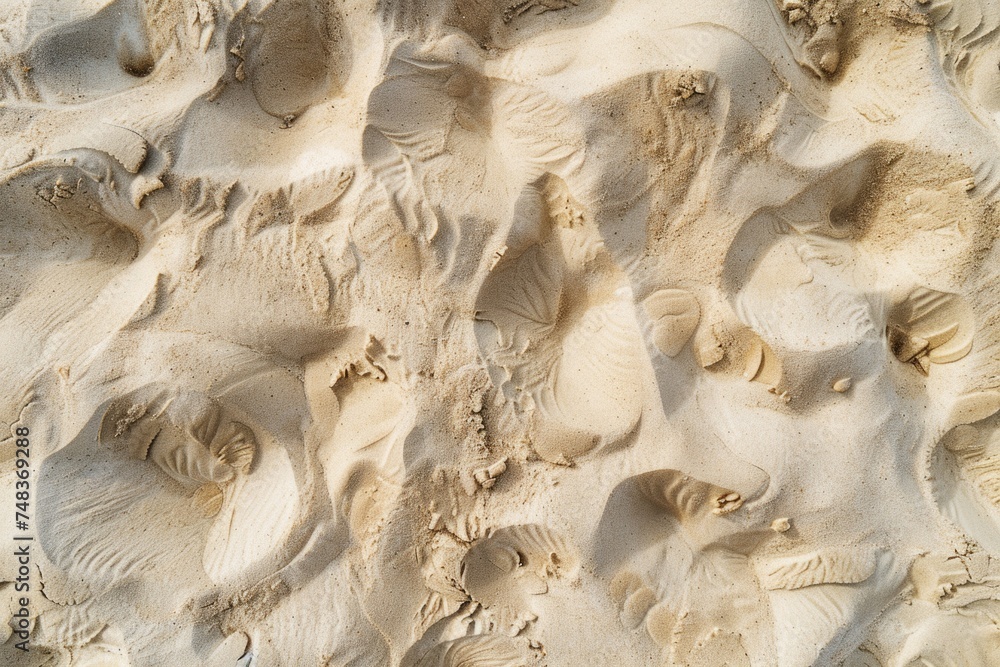 Poster texture of sandy beach as background top view