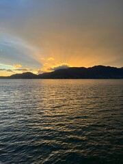 Sunset over the sea in Brazilian island