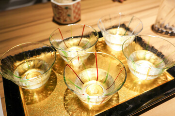日本酒の飲み比べ