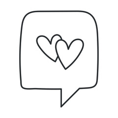 Comic bubble chat sketch icon Hand Draw Vector illustration