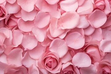 Fototapeta premium Overhead view of pink roses flowers petal natural cosmetic concept