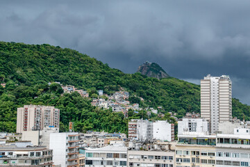 Stormy Day Over City Building Skylinne of Rio De Janeiro Brazil