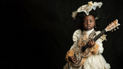 musician black afro american girl
