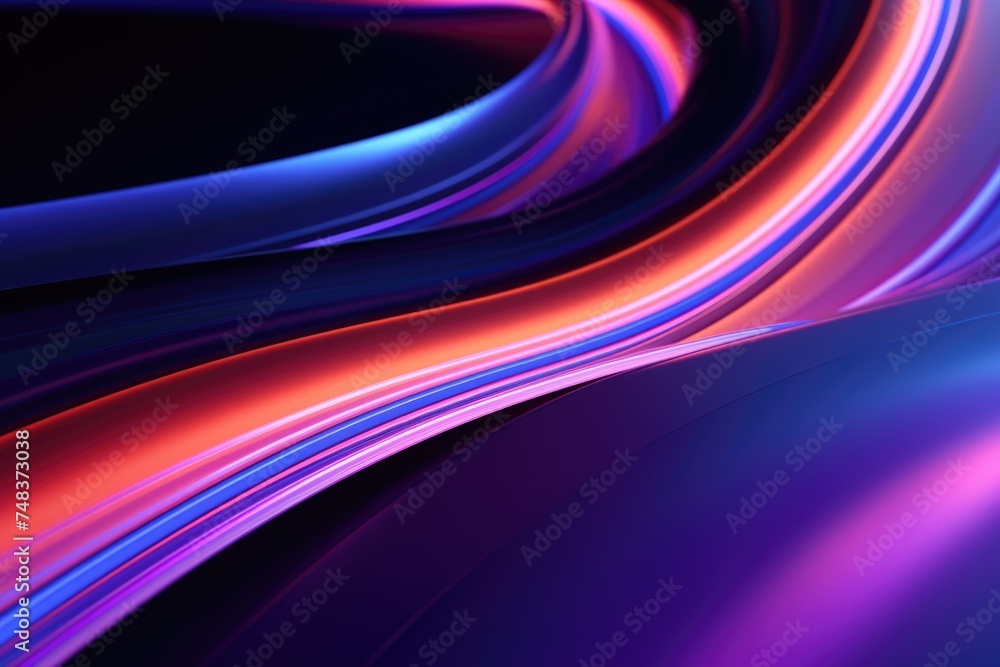 Poster vibrant neon abstract background with glowing lines and colors