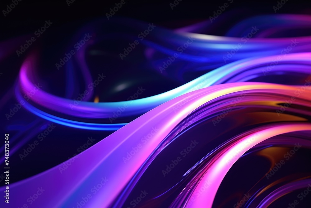 Poster vibrant neon abstract background with glowing lines and colors