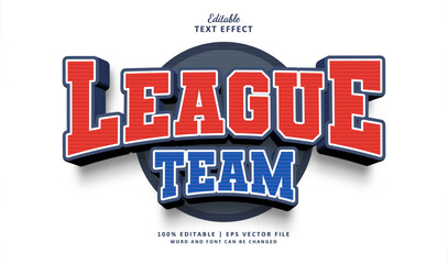 League Team Editable Text Effect Sport 3d Vintage With College Tournament