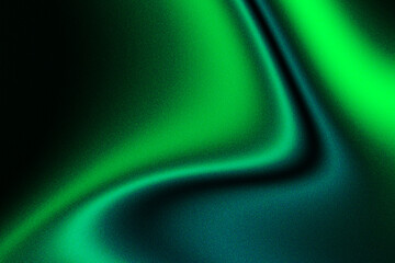 Grainy green gradient background, abstract dynamic glowing curve. Design for banner, poster, wallpaper.