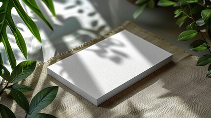 Christmas card with gift box and decorations