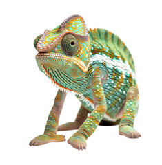 Obraz premium Beautiful Chameleon Isolated. Transparent PNG.