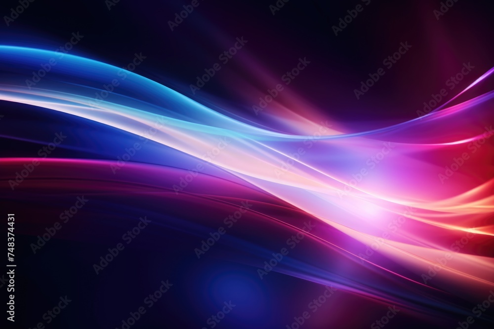 Poster neon blur glow overlay disco illumination on abstract background.