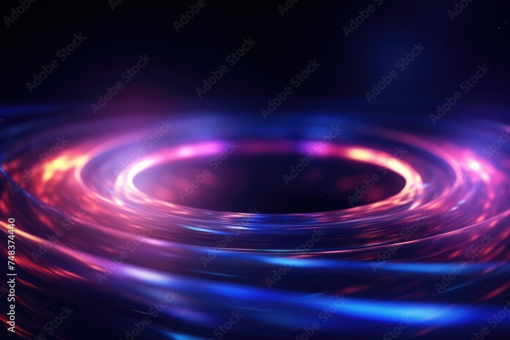 Poster neon blur glow overlay disco illumination on abstract background.