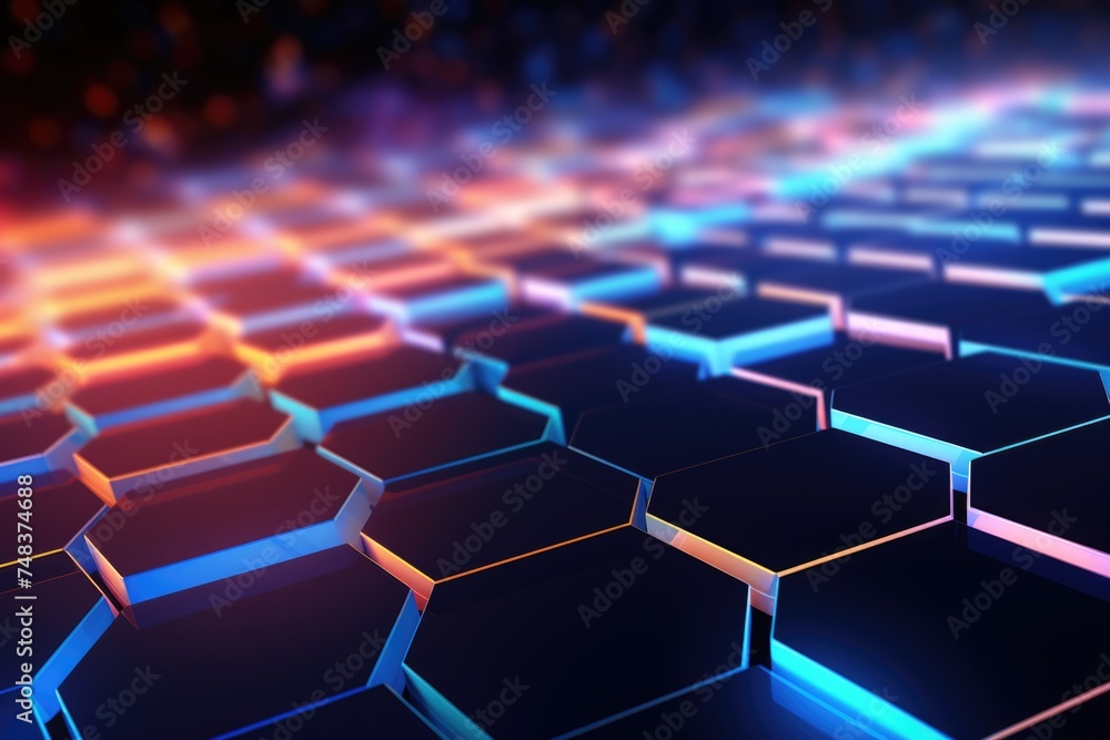 Aufkleber technology background hexagon glow neon line business background theme