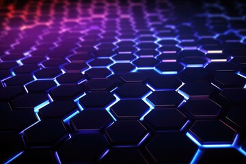 Obraz premium technology background hexagon glow neon line business background theme