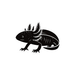 Simple and Clean Axolotl Logo Icon Silhouette