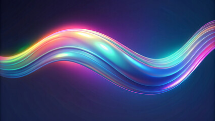 Colorful Wave Motion: Abstract Light Design with Blue Fractal Patterns and Flowing Energy - obrazy, fototapety, plakaty