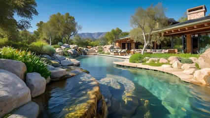 With its luxurious amenities and stunning rocky surroundings this retreat is the perfect hideaway for those seeking a secluded and serene escape.