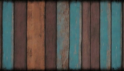 A vintage palette emerges from the colored wooden planks, their worn texture telling stories of the past. This image speaks to the beauty found in the imperfections of history. AI generation