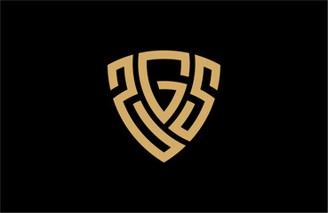 ZGS creative letter shield logo design vector icon illustration