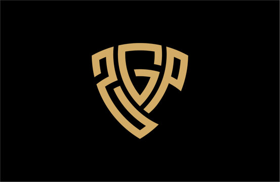 ZGP creative letter shield logo design vector icon illustration