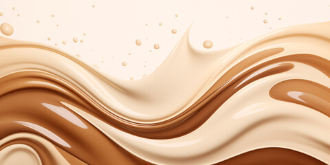 Abstract 3D background in beige and brown tones, soft waves
