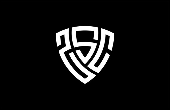 ZSC creative letter shield logo design vector icon illustration