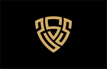 ZSS creative letter shield logo design vector icon illustration