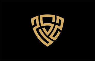 ZSZ creative letter shield logo design vector icon illustration