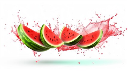 Watermelon juice. with splash of watermelon juice,transparent background