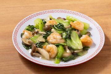 海老とチンゲンサイの中華炒め