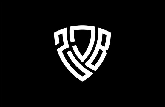ZJB creative letter shield logo design vector icon illustration