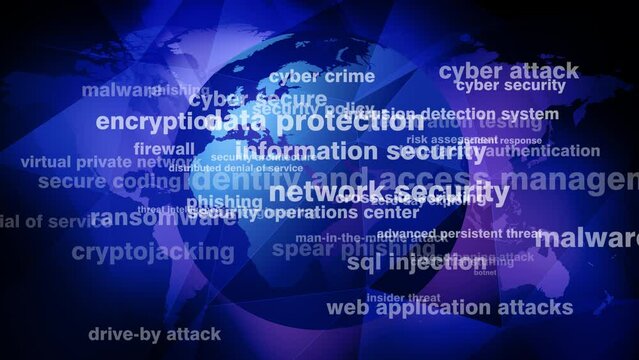 Cybersecurity and world globe protecting digital technology from cyber threats with secure communication, data privacy, and secure transactions