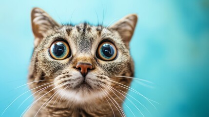 Fototapeta premium crazy and surprised cat generative ai