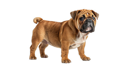 bulldog standing isolated on transparent background, element remove background, element for design
