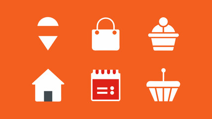 Icon Set Basic Shop. Shopping store logo. Online Shop Logo Design. Marketplace vector icon. online sme shop or store symbol in black color. small business outlet sign for apps. Vector illustration