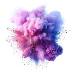colorful powder explosion burst isolated on transparent background, element remove background, element for design