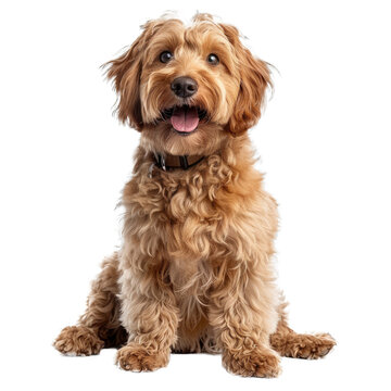 Labradoodle dog isolated on transparent background, element remove background, element for design