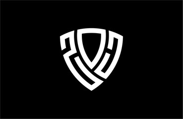 ZOJ creative letter shield logo design vector icon illustration