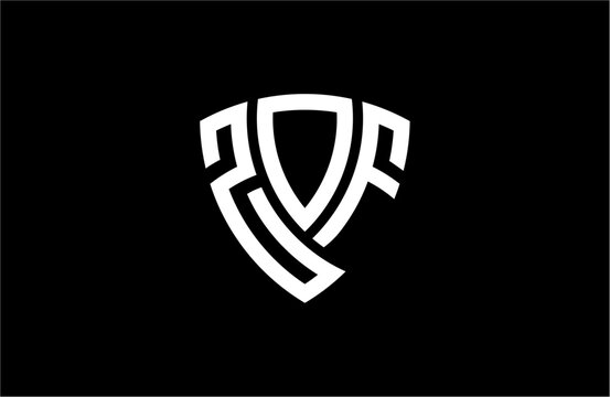 ZOF creative letter shield logo design vector icon illustration