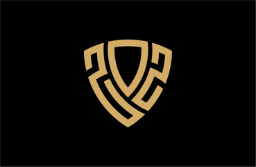 ZOZ creative letter shield logo design vector icon illustration