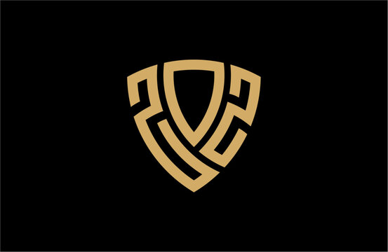ZOZ creative letter shield logo design vector icon illustration