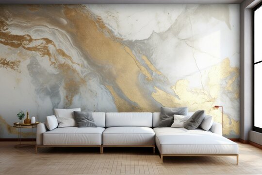 Luxurious Gold marble. Golden luxury wall. Generate Ai