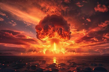 Nuclear explosions Apocalyptic mushroom clouds