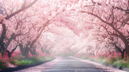 美しい桜並木通り