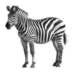 Fototapeta na wymiar Zebra is standing isolated on transparent background, element remove background, element for design
