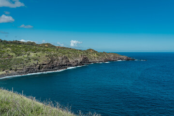 Fototapeta na wymiar Kahakuloa is an area on the north side of West Maui, Hawaii. It is home to the community of Kahakuloa Village, Kahekili Hwy, Wailuku, Maui Hawaii. Olivine Pools 