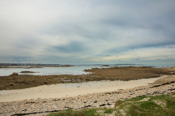 Joli paysage de mer en hiver à Port-Blanc Penvénan - Bretagne