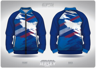 EPS jersey sports shirt vector.blue and stain paint pattern design, illustration, textile background for sports long sleeve sweater.eps