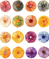 Vibrant Citrus Fruit Watercolor Pattern for Kitchen Decor